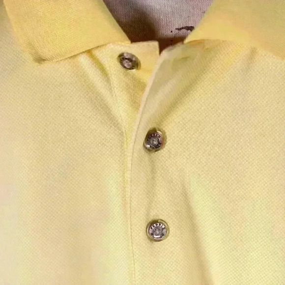 Pebble Beach Performance Size XXL Yellow 1/4 button embroidered back polo golf - Picture 3 of 10